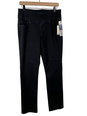 Jag Peri Jeans Pull On High Rise Straight Black Womens 8 NWT